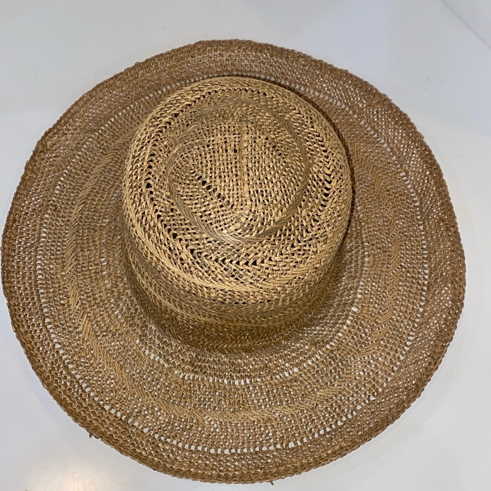 VTG 90’s Banana Republic Tan Straw Hat Made in Italy size Small - Medium NWT